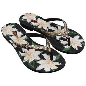 Sandalia Mujer Negro Amor Flor Grendha