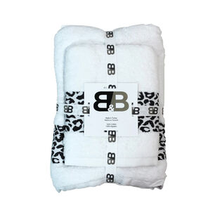 Juego De Dos Toallas Turcas Blanco/dise&ntilde;o B&b Kitchen - Ps