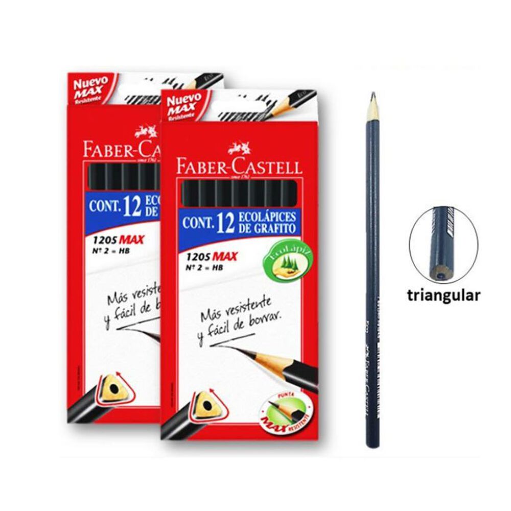 L&aacute;piz Grafito Eco Triangular 12 Und Hb N 2 Faber Castell image number 1.0