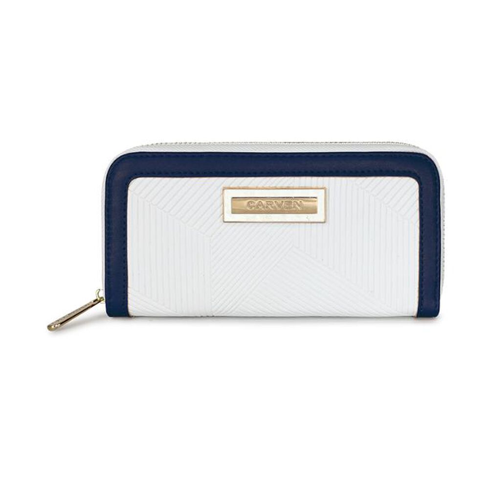 Billetera Mujer Greta Blanco Y Azul Carven Paris image number 4.0