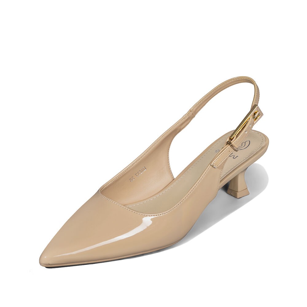 Zapato Taco Talón Abierto Simil Charol Mujer Weide Ghe37 image number 5.0