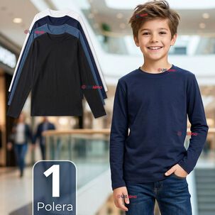 Polera Camiseta Bamb&uacute; Cuello Redondo Primera Capa Manga Larga Colores Surtido Ni&ntilde;o