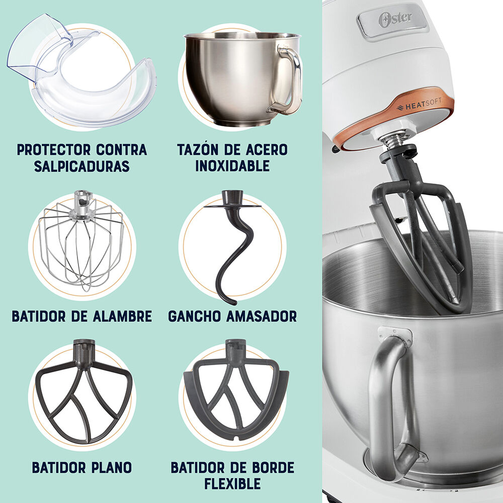 Batidora Planetaria Oster Con Tecnolog&iacute;a Heatsoft Fpstsmpl4w image number 6.0
