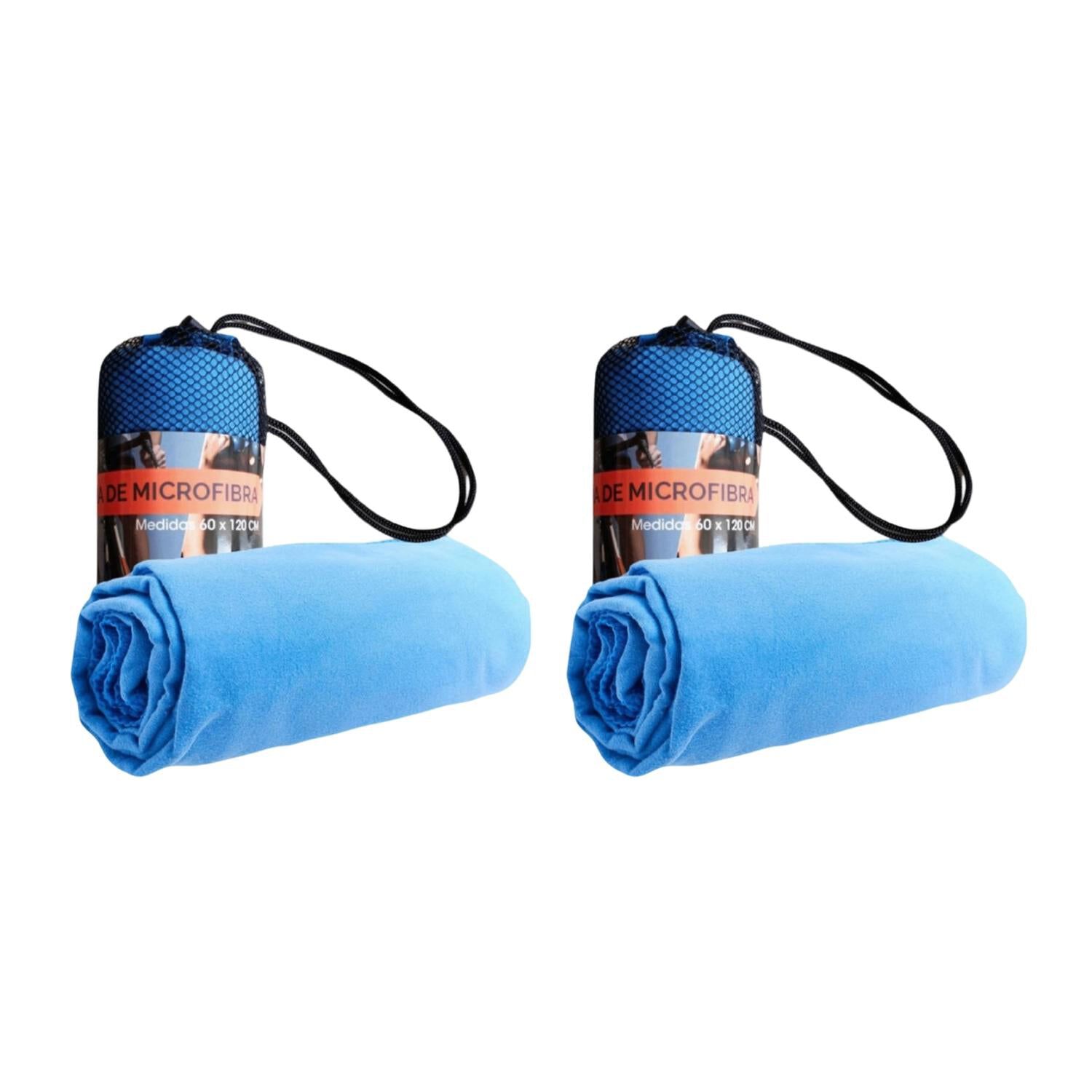 Pack 2 Toallas Microfibra Suede Azul image number 0.0