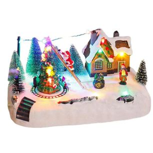Villa Navide&ntilde;a Decorativa Con M&uacute;sica Y Luces Led.