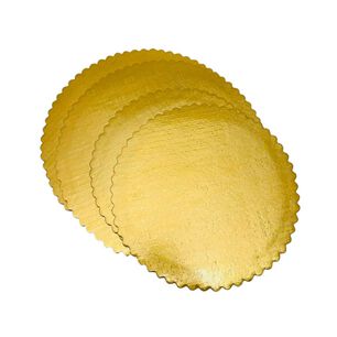 Set 12 Bases Bandejas Decorativas Para Reposter&iacute;a Dorada 25 Cm