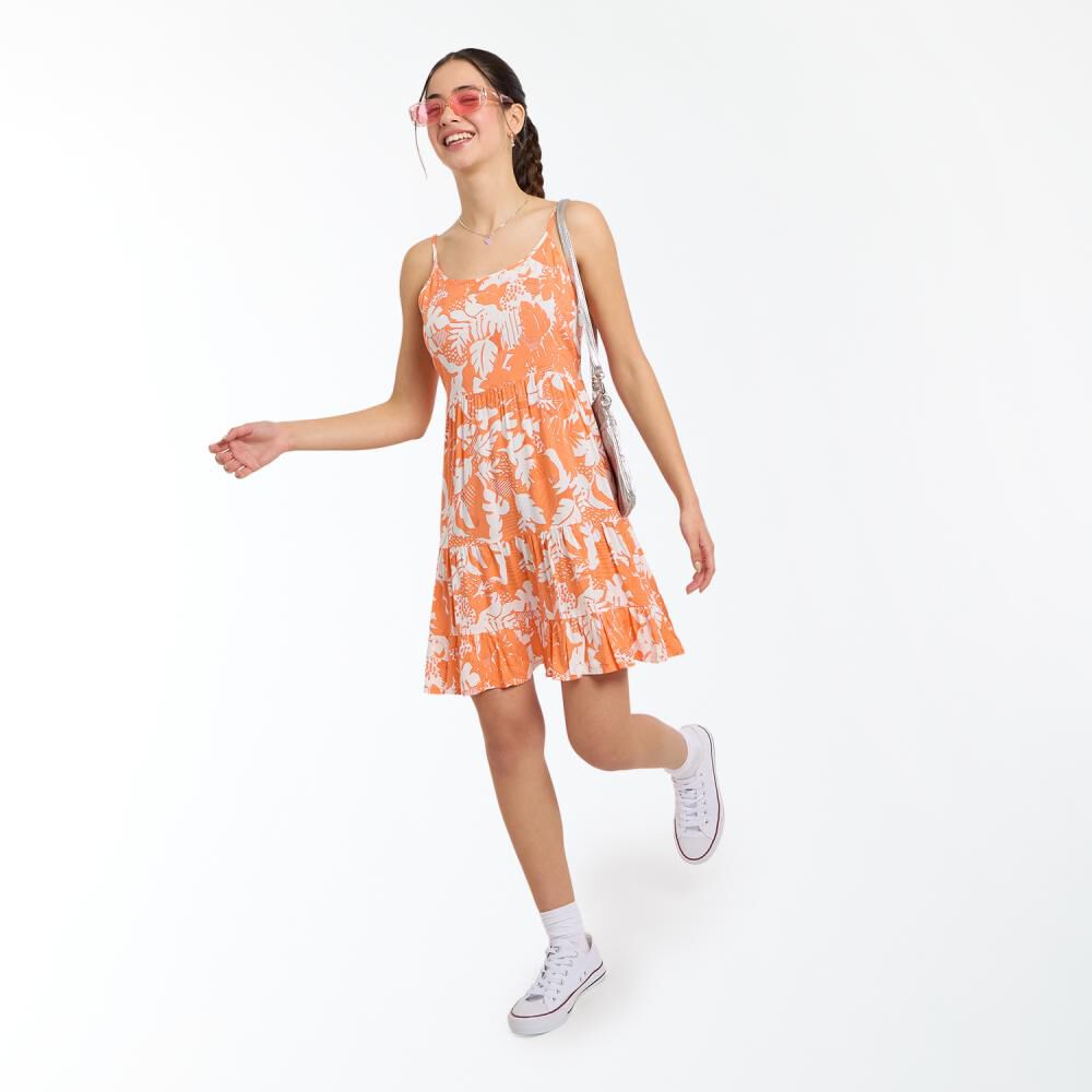 Vestido Corto Estampado Sin Mangas Cuello Redondo Mujer Freedom image number 1.0