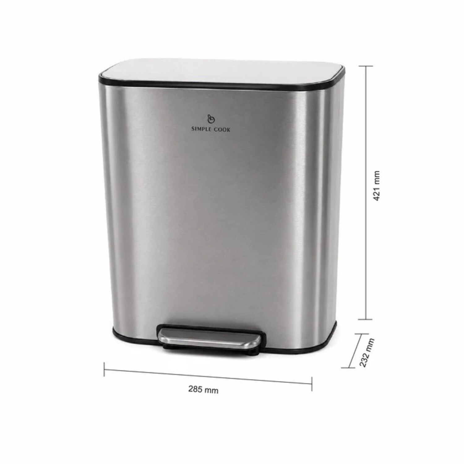 Basurero Mate Con Pedal 12 Lts Simple Cook image number 3.0