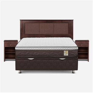 Cama Baúl Rosen New Style 4 Plus / 1 Plaza / Base Normal + Set De Maderas