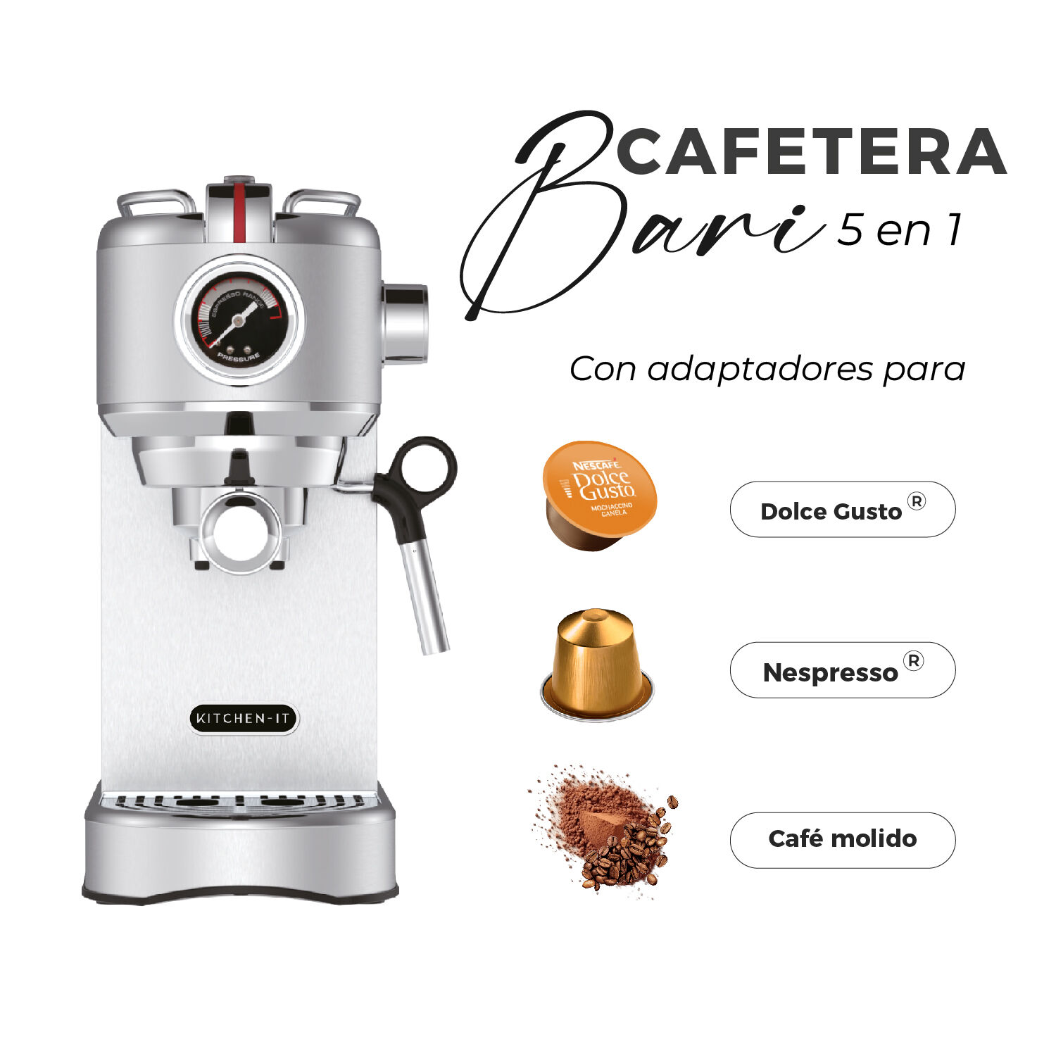 Cafetera Espresso Bari 5 En 1 image number 1.0