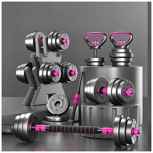 Set Mancuernas Barra Ajustables 20 Kg 3 En 1