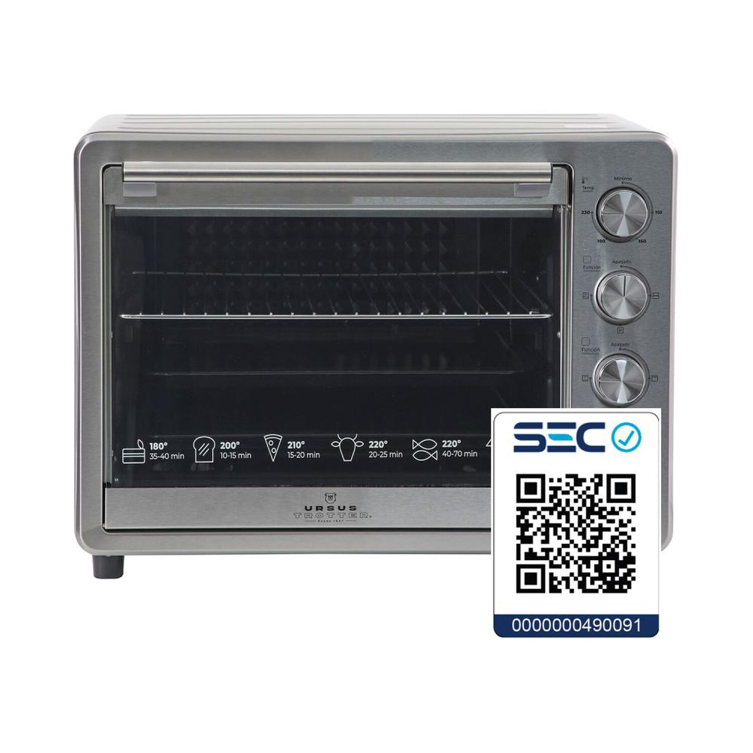Horno El&eacute;ctrico Ursus Trotter UT-Backofen Pro-I  / 60 Litros / 2200W image number 7.0