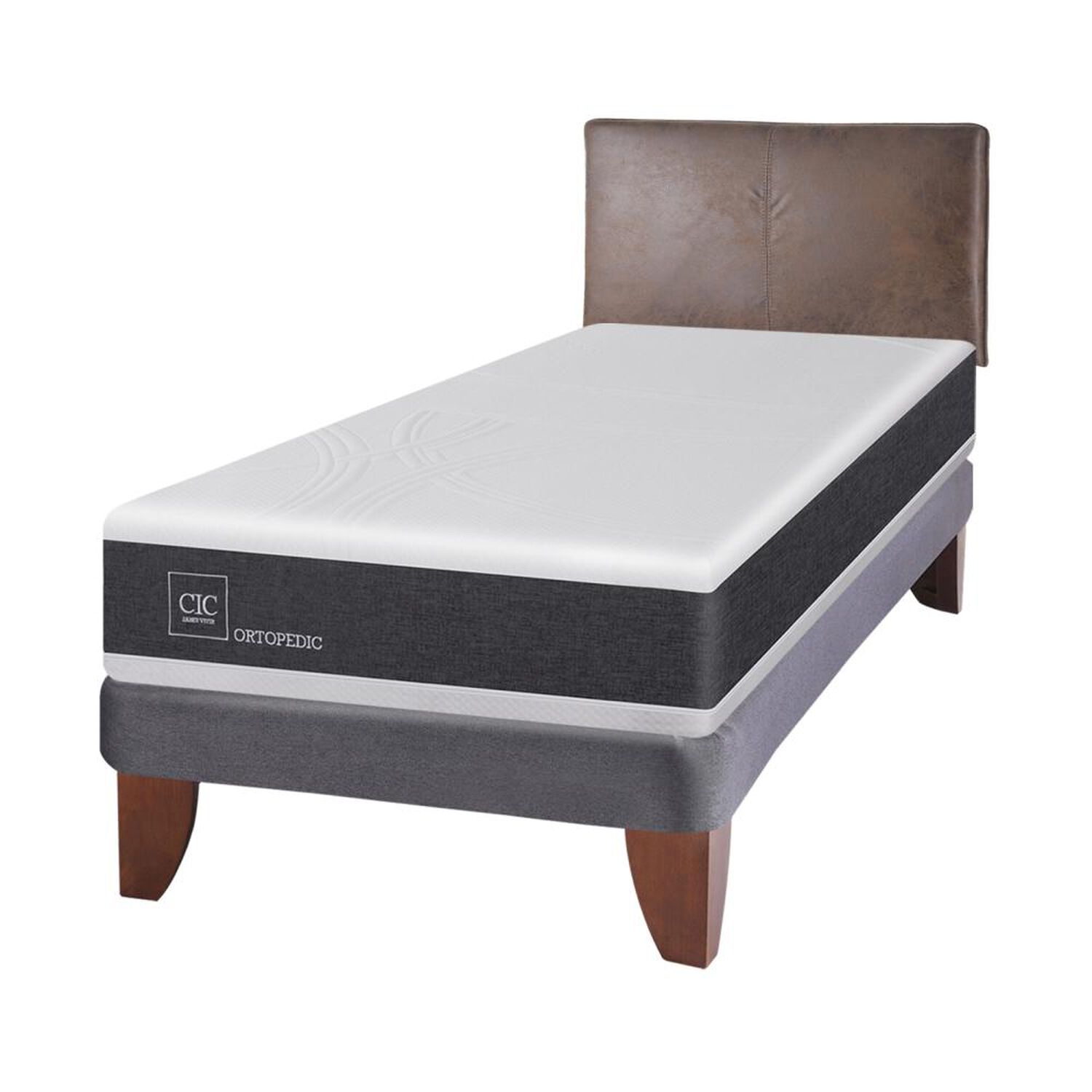 Cama Europea Cic Ortopedic / 1.5 Plazas / Base Normal + Respaldo image number 1.0