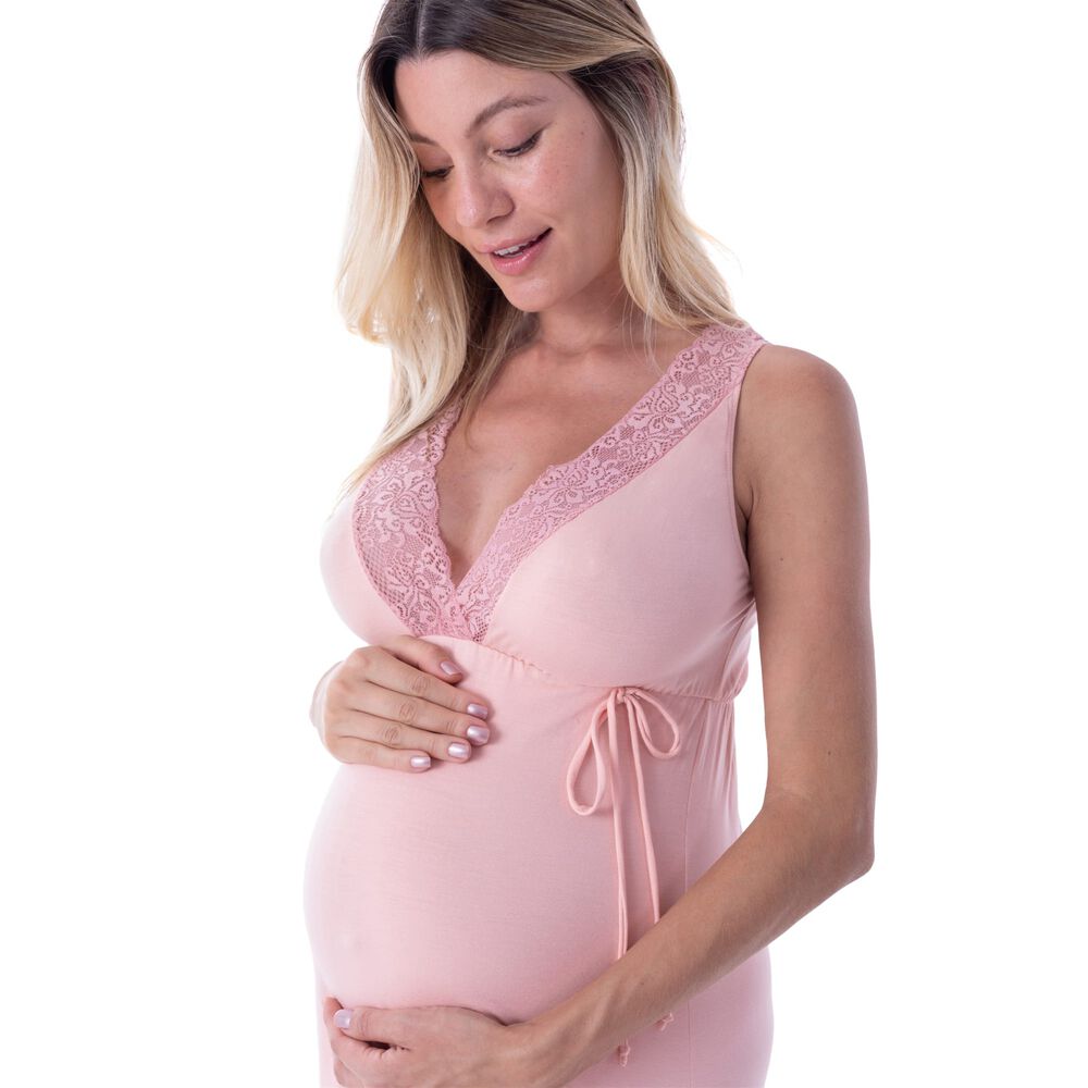 Camisa De Dormir Maternal Y Lactancia Rosa 2rios image number 0.0