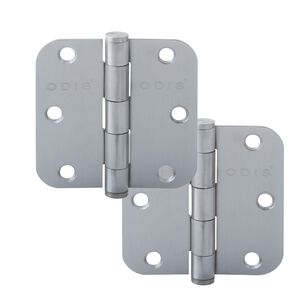 Pack 2 Bisagras Acero Odis 3&rdquo;&times;3&rdquo;&times;2,0mm Canto Redondo - Plata