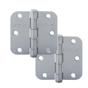 Pack 2 Bisagras Acero Odis 3&rdquo;&times;3&rdquo;&times;2,0mm Canto Redondo - Plata