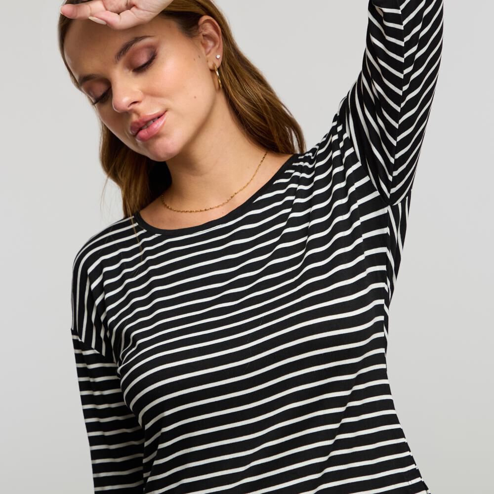 Polera Básica Manga 3/4 Cuello Redondo Mujer Kimera image number 4.0