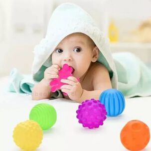 Set 6 Pelotas Sensoriales Para Bebes Estimulantes