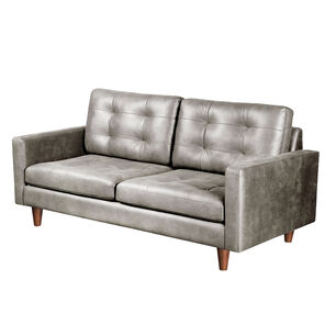 Sofa Napoles 3 Cuerpos Cuero Kentucky Gris