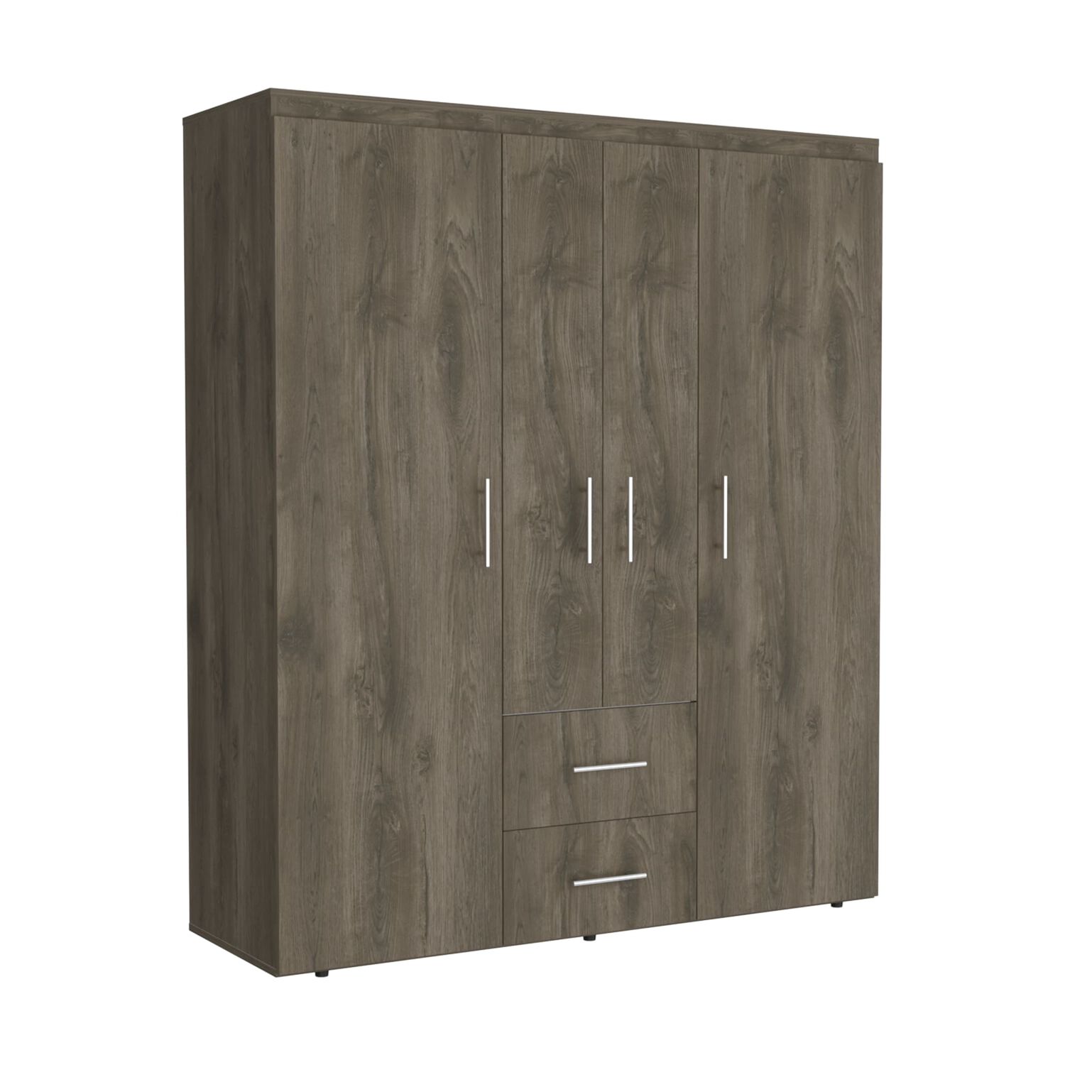 Closet 4 Puertas Fm Melamina 177,9x150,3x50,4 Cm Caf&eacute; Oscuro image number 0.0