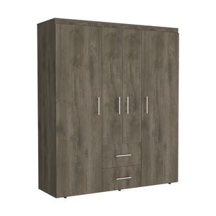 Closet 4 Puertas Fm Melamina 177,9x150,3x50,4 Cm Caf&eacute; Oscuro