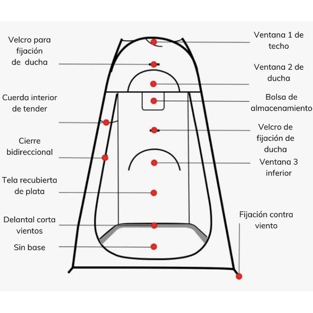 Carpa Caseta Vestidor 2p Uv + Ducha 40 L + Ba&ntilde;o Port&aacute;til image number 2.0