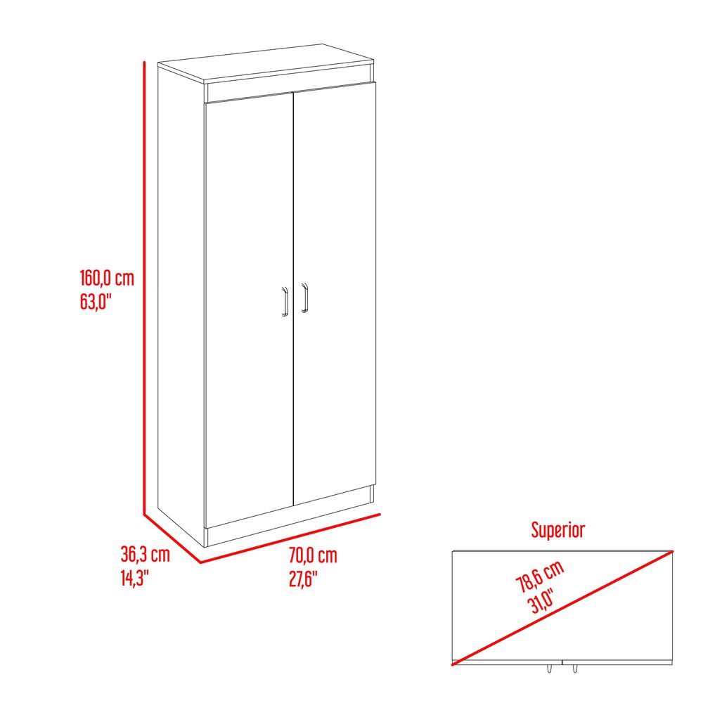 Mueble Despensa De Cocina 2 Puertas 160,7x70x36,3 Cm Café Claro image number 6.0