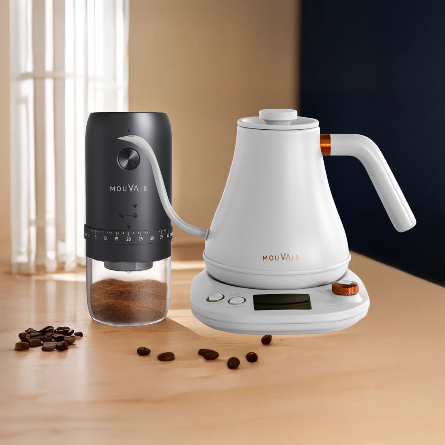 Pack Hervidor Inteligente Mouvair Swan + Molinillo De Caf&eacute; El&eacute;ctrico image number 2.0