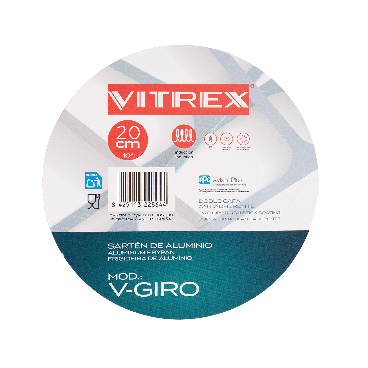 Sart&eacute;n De Aluminio Vitrex Giro 20cm image number 4.0