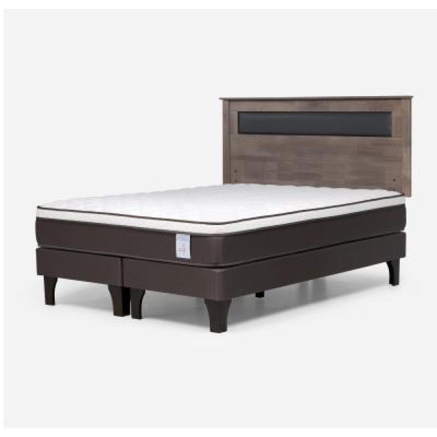 Cama Europea Rosen New Style 4 Plus / 2 Plazas / Base Dividida  + Respaldo Ferrara Gris image number 8.0