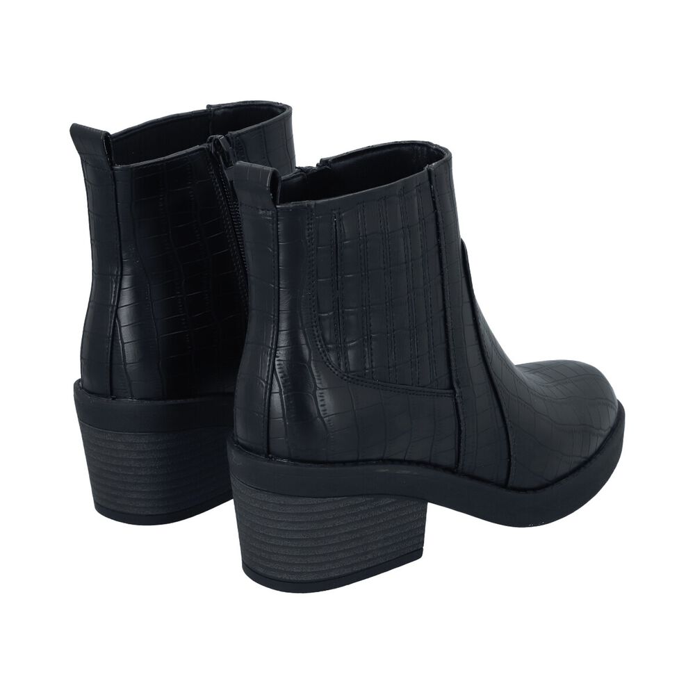 Botin Casual Mujer Negro Taco Medio Nani Police image number 3.0