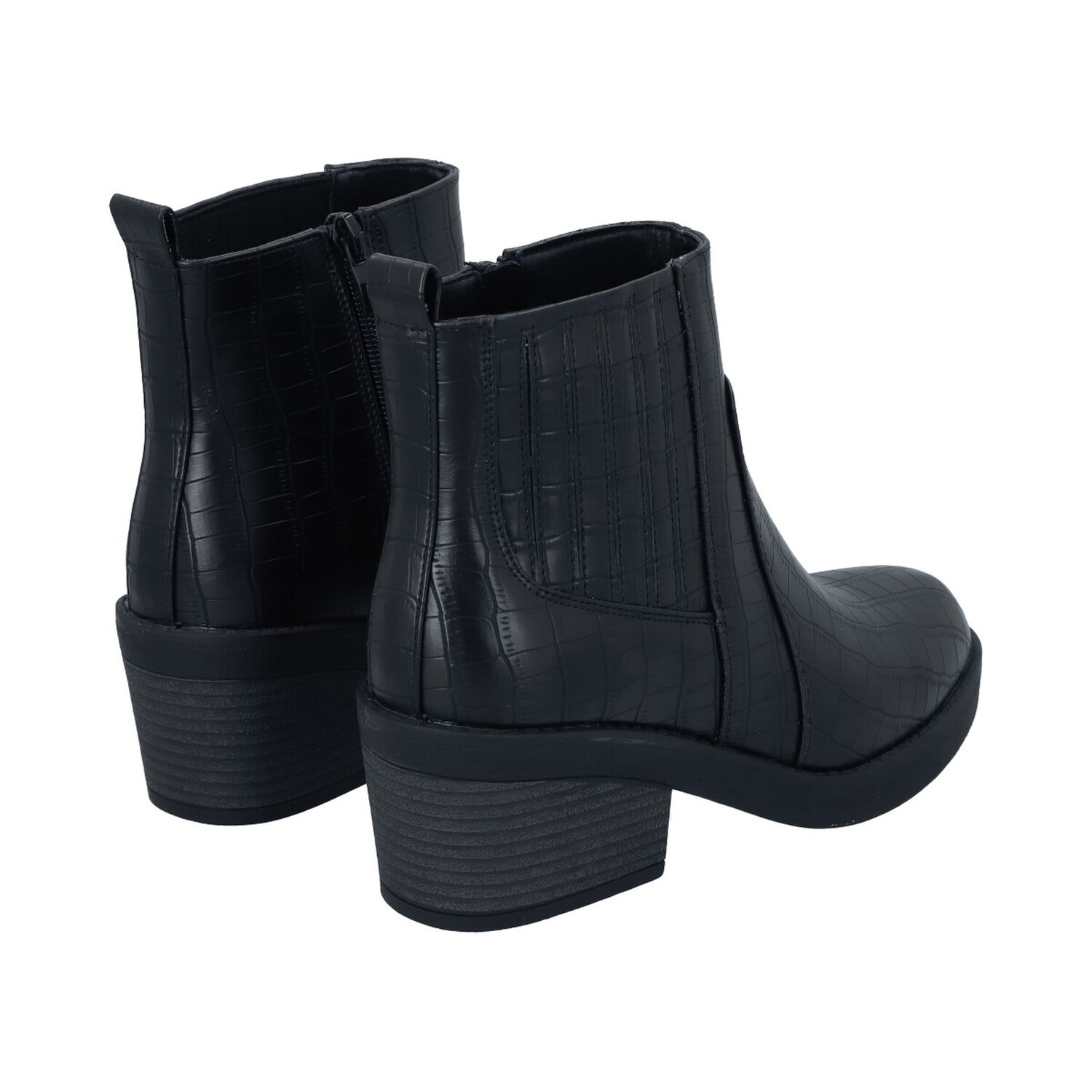 Botin Casual Mujer Negro Taco Medio Nani Police image number 3.0