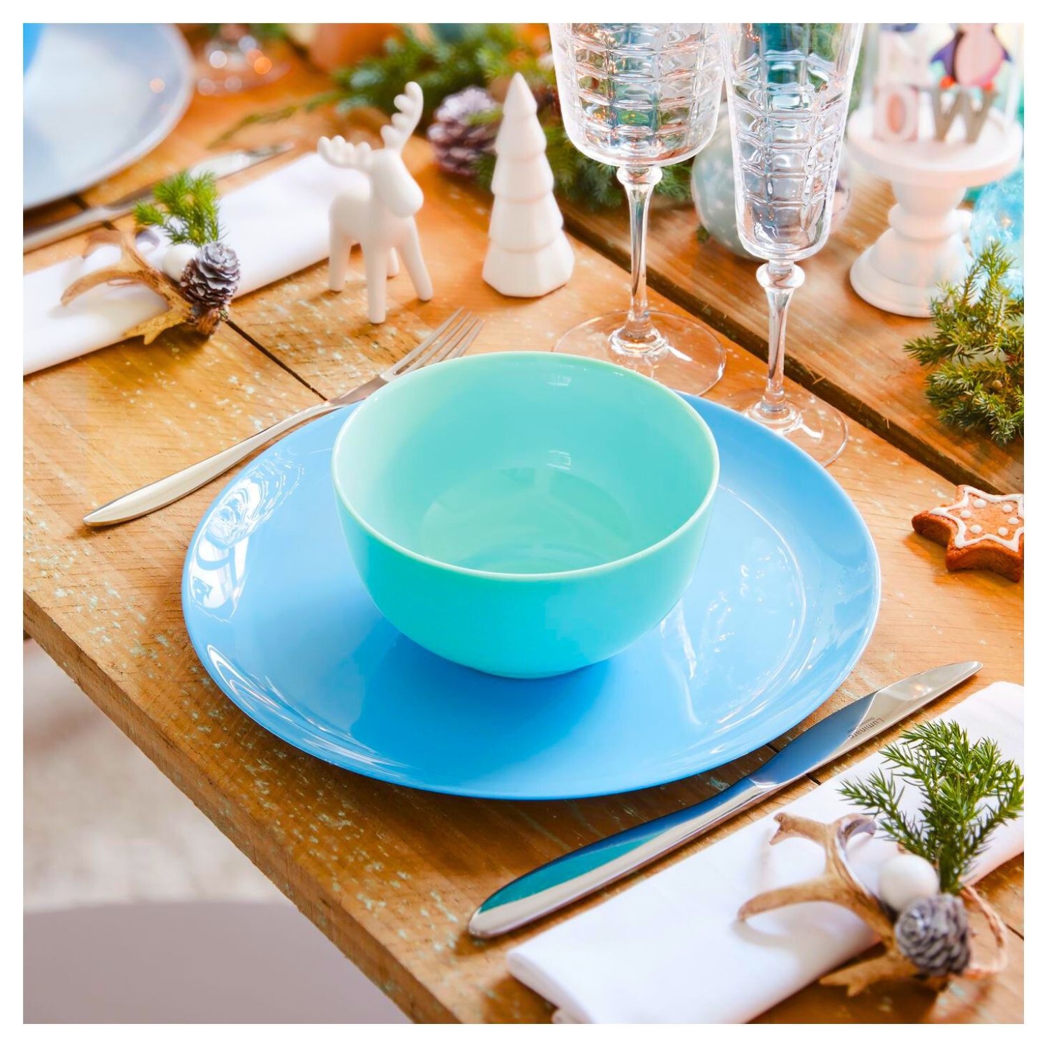 Plato Bowl Diwali Tuquoise Ensaladero 145mm Vidrio Luminarc image number 2.0