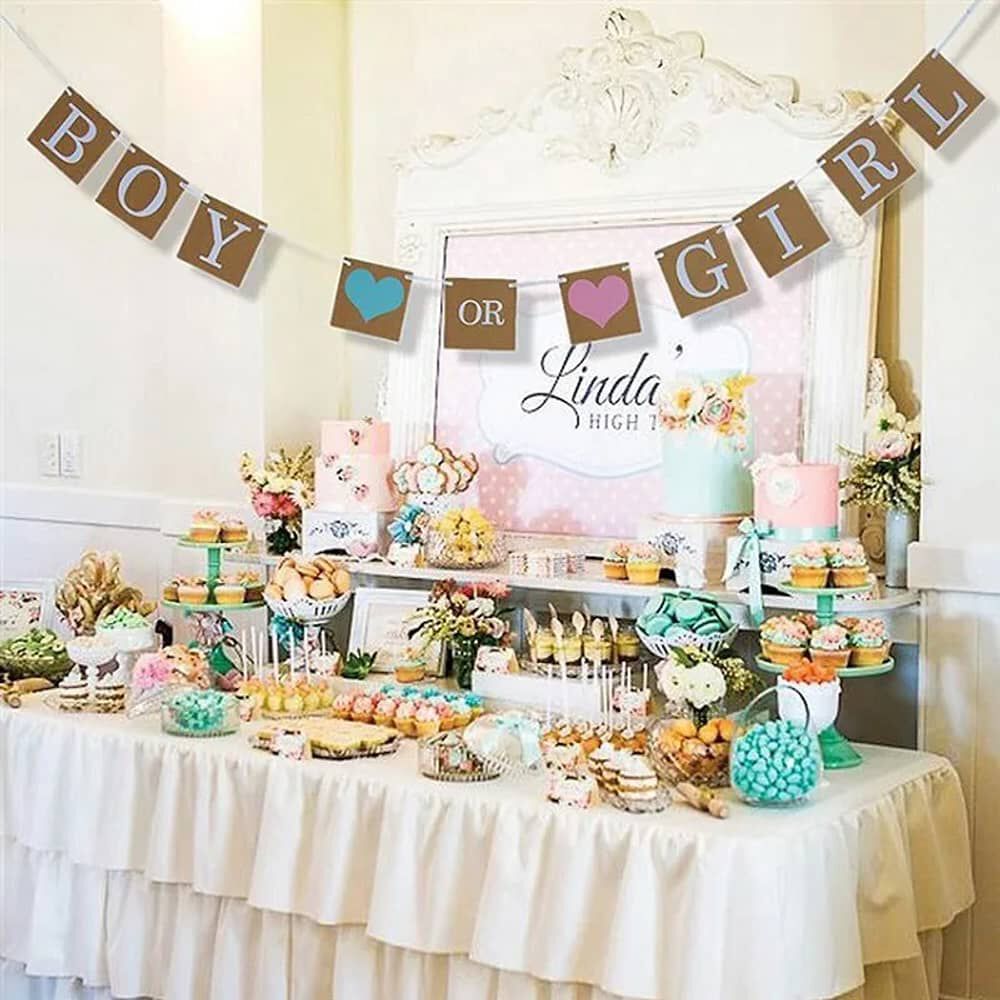 Guirnalda Banderines De Baby Shower Cotillon Revelacion image number 5.0