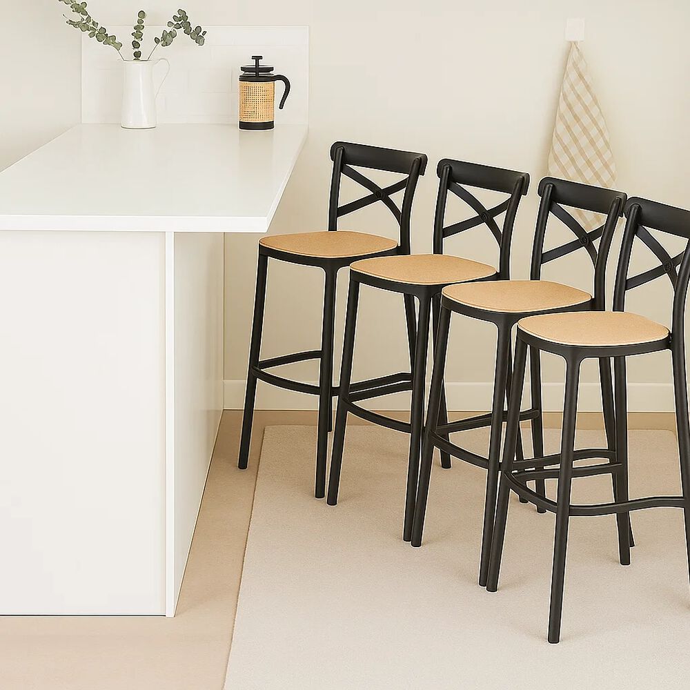 Pack De 4 Taburetes Crossback Danubio - Negros image number 2.0