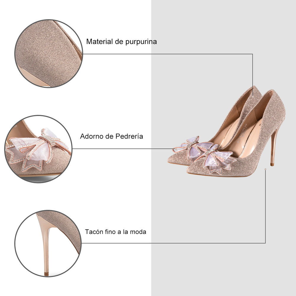 Zapato Taco Alto Champan Fiesta You223 Weide image number 6.0