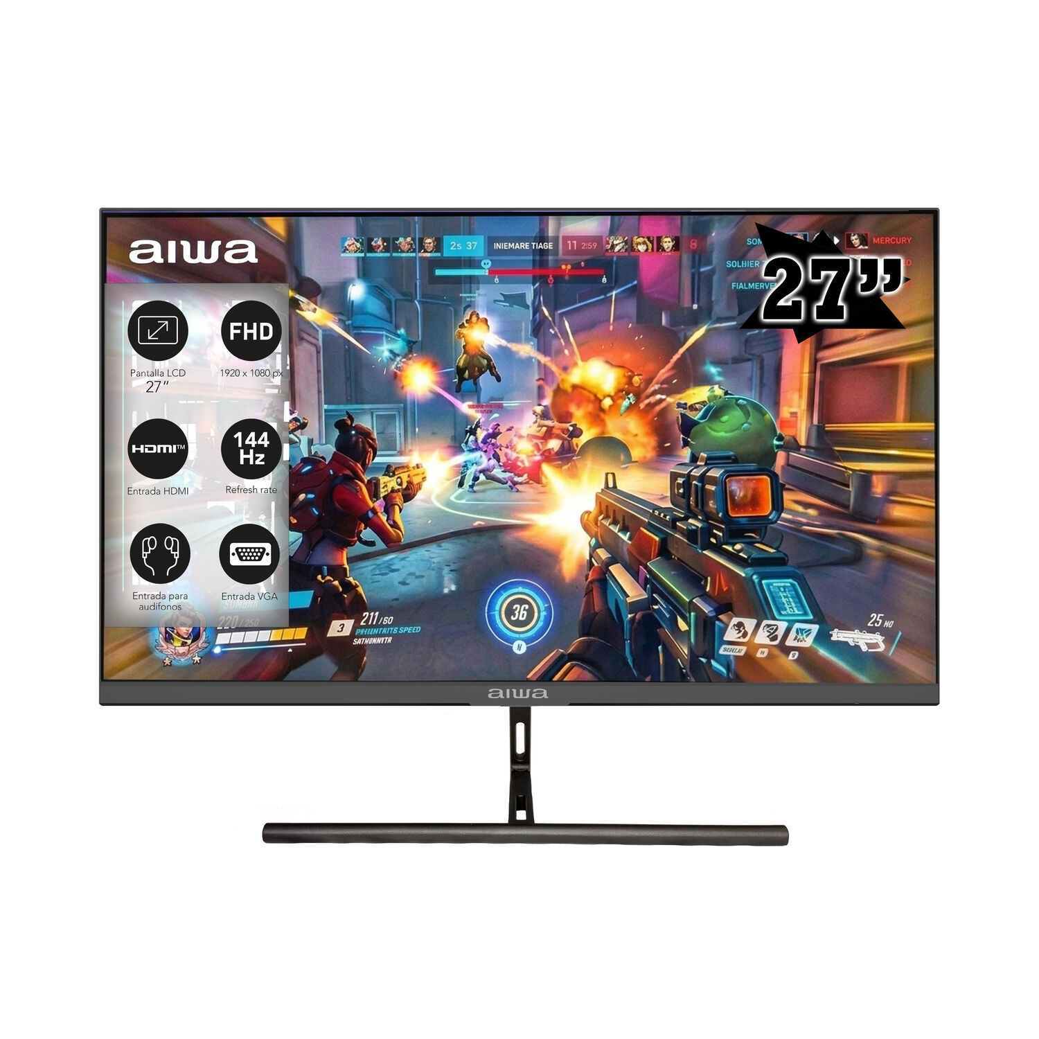 Monitor Gamer Aiwa 144hz Pantalla Lcd 27'' Fhd Aw-mk27 image number 0.0