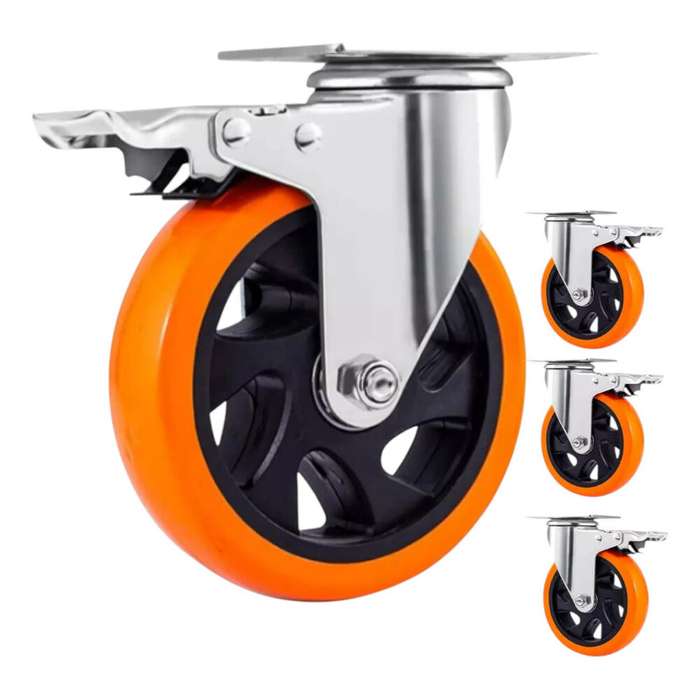 Set X4 Ruedas De 4 Pulgada Giratoria Para Muebles Con Frenos image number 1.0