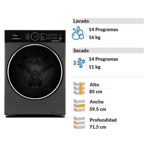 Lavadora Secadora Midea Mf210d160wb/t / 16 Kilos / 11 Kilos
