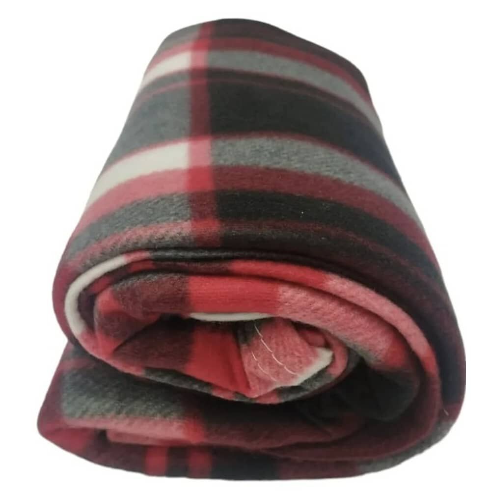 Frazada De Polar 2plazas 200x230cm Manta Estampada. Roja image number 2.0