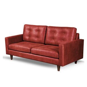 Sofa Napoles 3 Cuerpos Cuero Kentucky Rojo