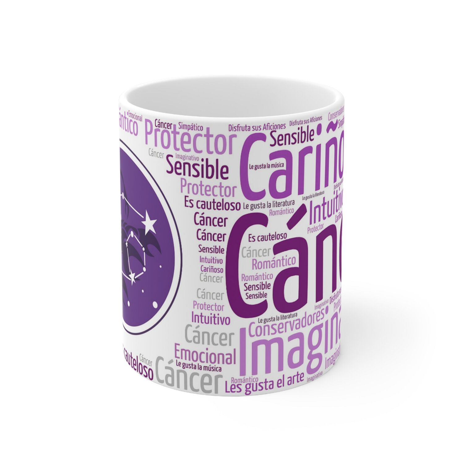 Taza Signo Zodiacal C&aacute;ncer - Cer&aacute;mica Hor&oacute;scopo Astrolog&iacute;a Regalo image number 1.0