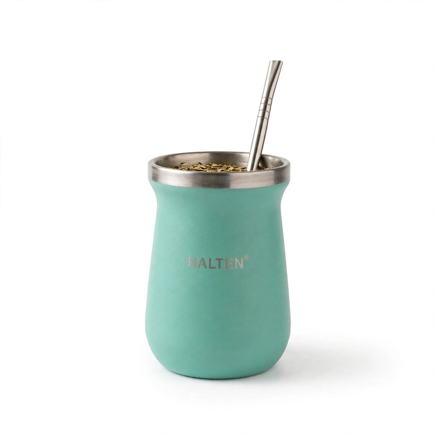 Mate T&eacute;rmico De Acero Inoxidable 300 Ml Con Bombilla Conserva Calor 1 Hora Y Fr&iacute;o 6 Horas Color Verde image number 2.0