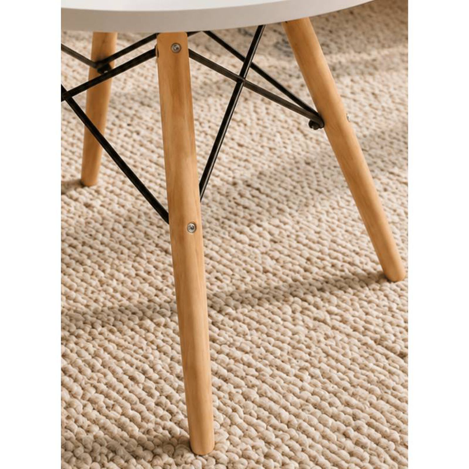 Mesa Infantil Eames Kids Redonda 60 Cm Blanca Patas De Madera image number 3.0