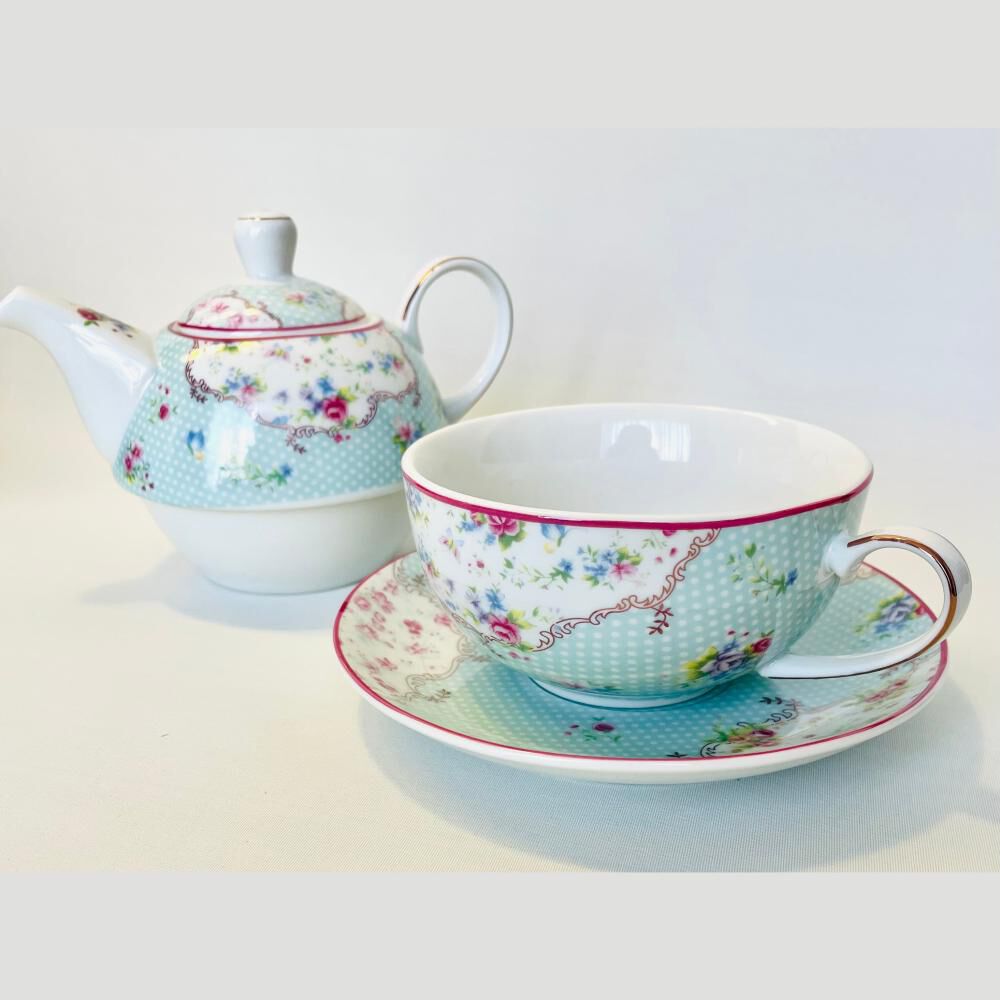 Set De Tetera Belle Noite Decal Bh-be-035-flower Blue / 4 Piezas image number 1.0