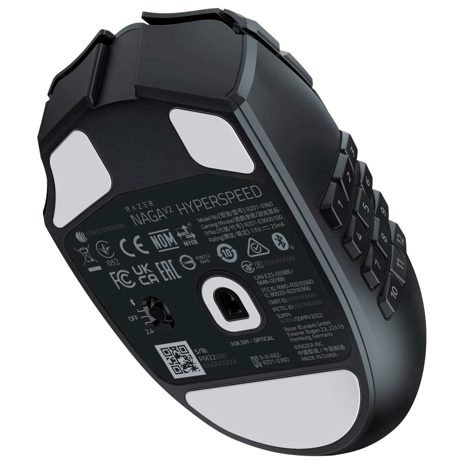 Mouse Gamer Razer Naga V2 Hyperspeed Inal&aacute;mbrico image number 3.0