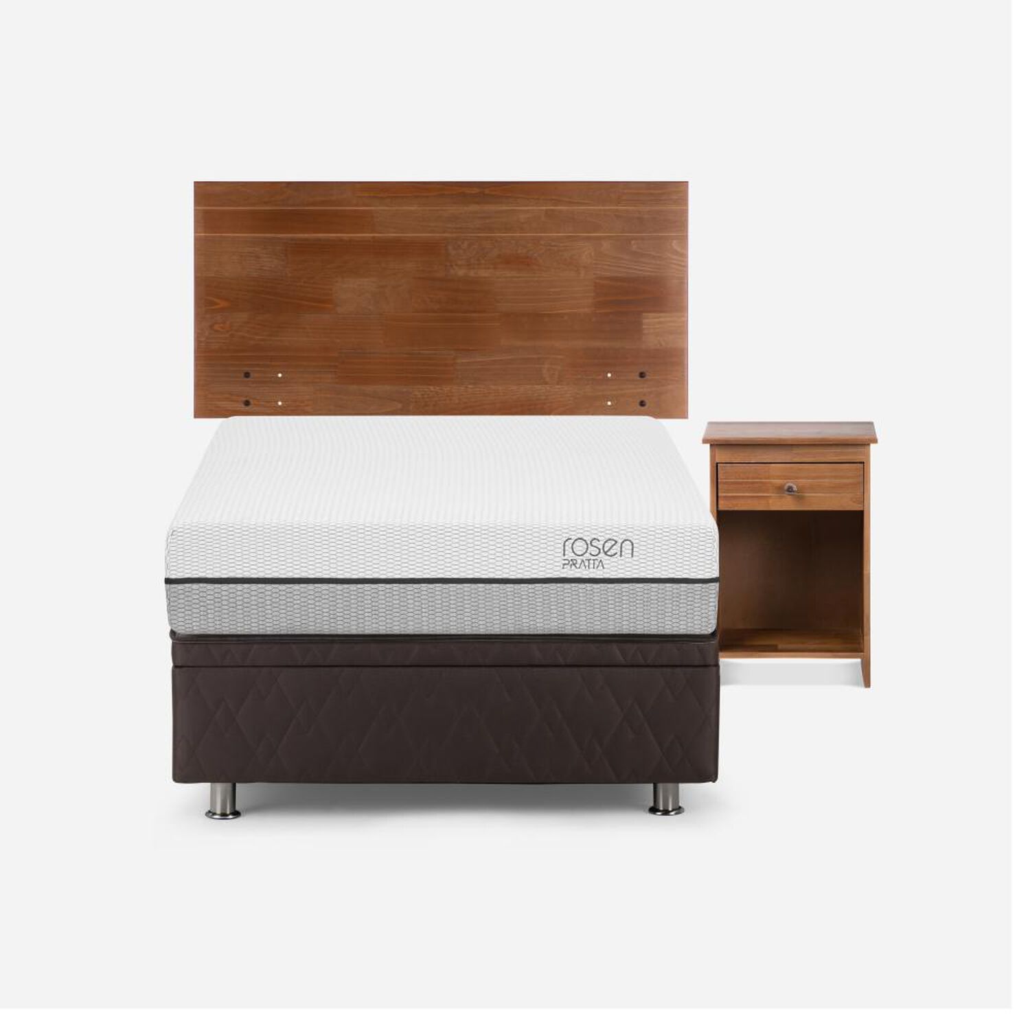 Cama Ba&uacute;l Rosen Pratta / 1.5 Plazas / Base Normal + Set De Maderas image number 0.0