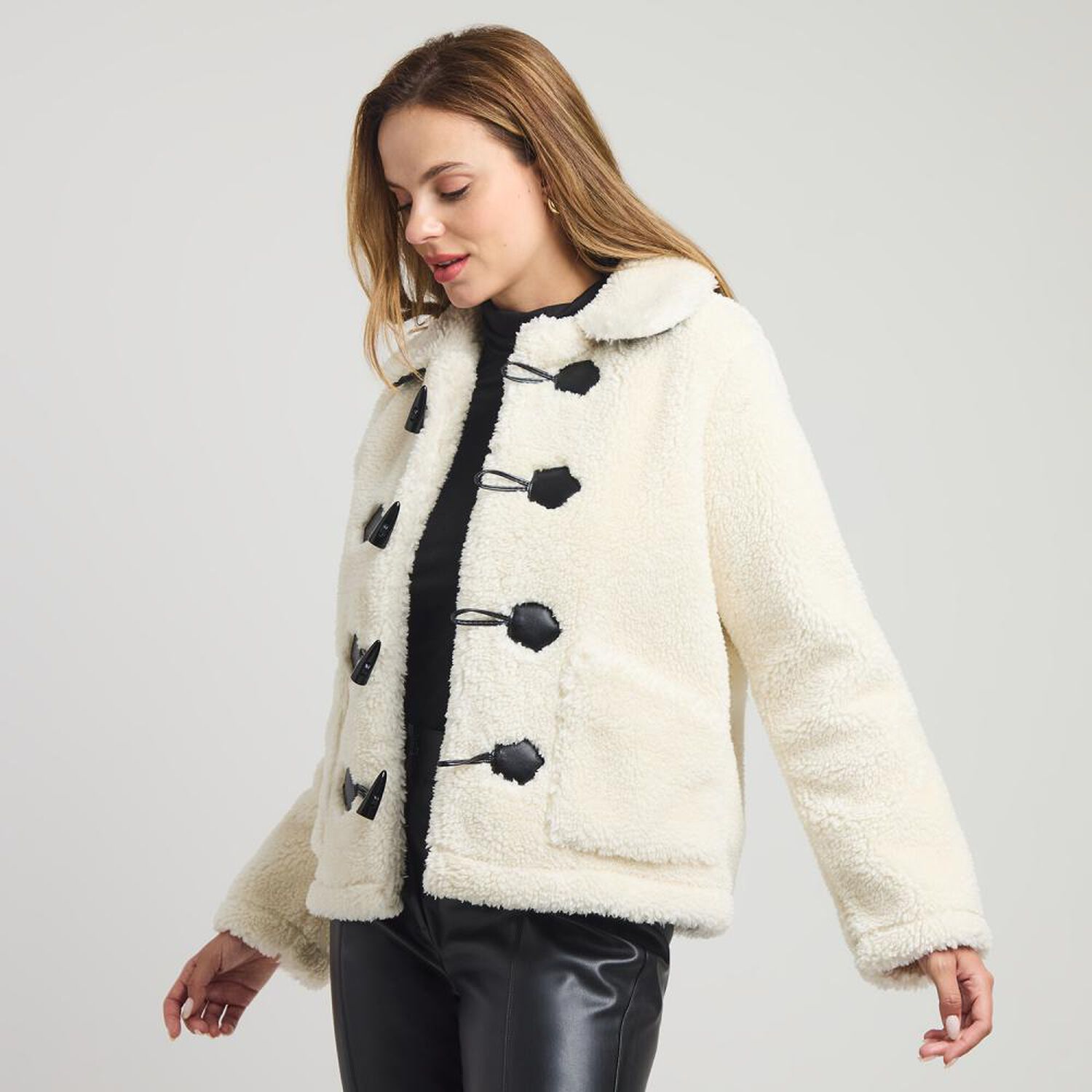 Chaqueta Montgomery Sherpa Cuello Camisero Mujer Kimera image number 2.0