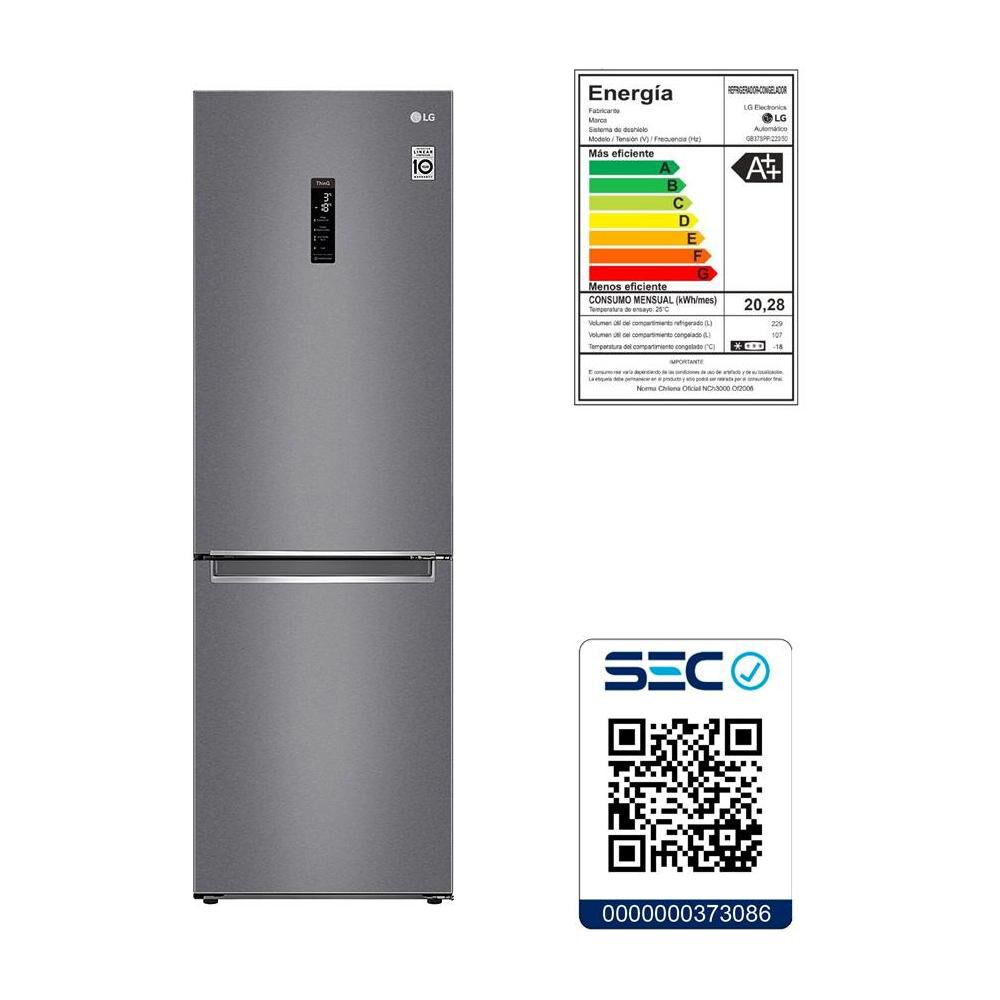 Refrigerador Bottom Freezer LG GB37MPD / No Frost / 341 Litros / A++ image number 4.0