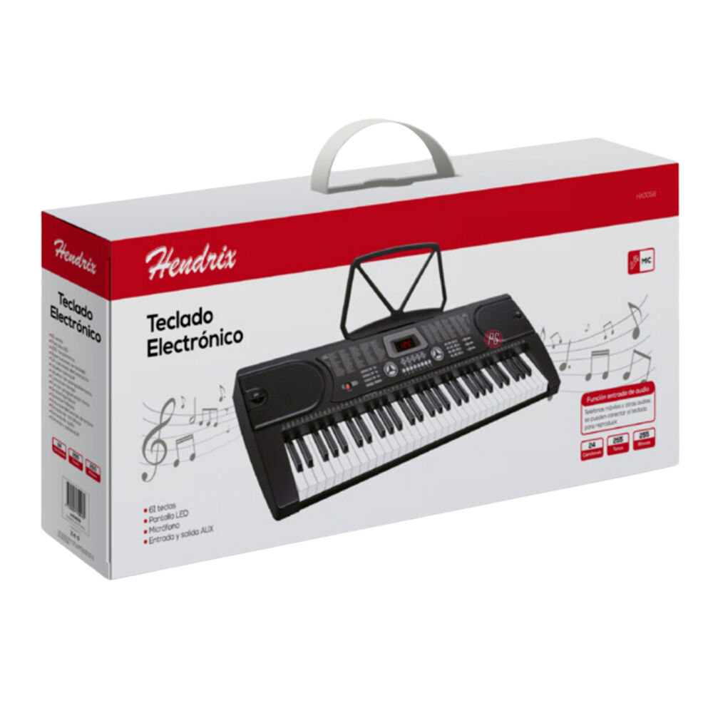 Teclado Musical Electrónico 61 Teclas Con Micrófono - Ps image number 4.0